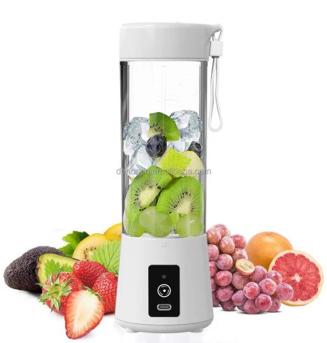 Mini mixeur 6 lames en acier inoxydable, presse-agrumes 400 ml sans BPA, rechargeable par USB, mixeur personnel électrique pour cadeau de Noël