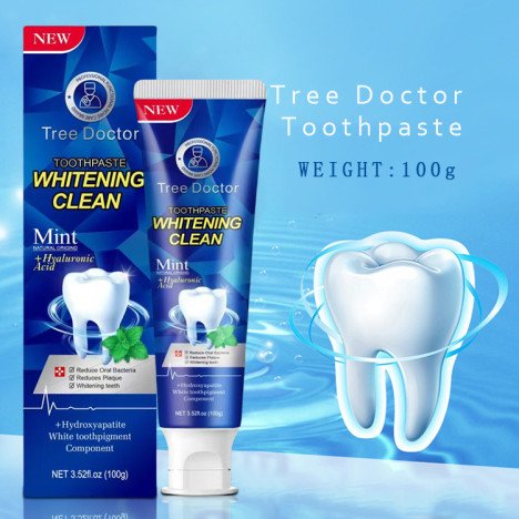 Dentifrice Blancheur Menthe Naturelle Bio Acide Hyaluronique pour Haleine Fraîche Réduction des Bactéries Buccales et de la Plaque