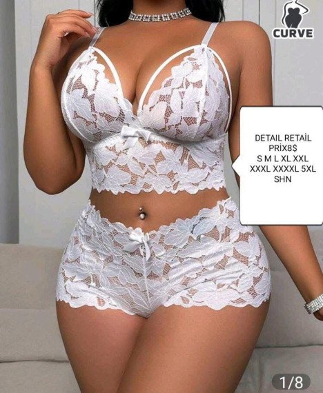🤍 Ensemble Lingerie "Éclat de Dentelle" – Collection Prestige