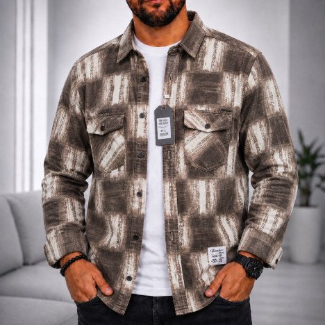 Fournisseur ADJAME Chemise Veste Homme Premium – Motif Élégant (Vente en Gros)